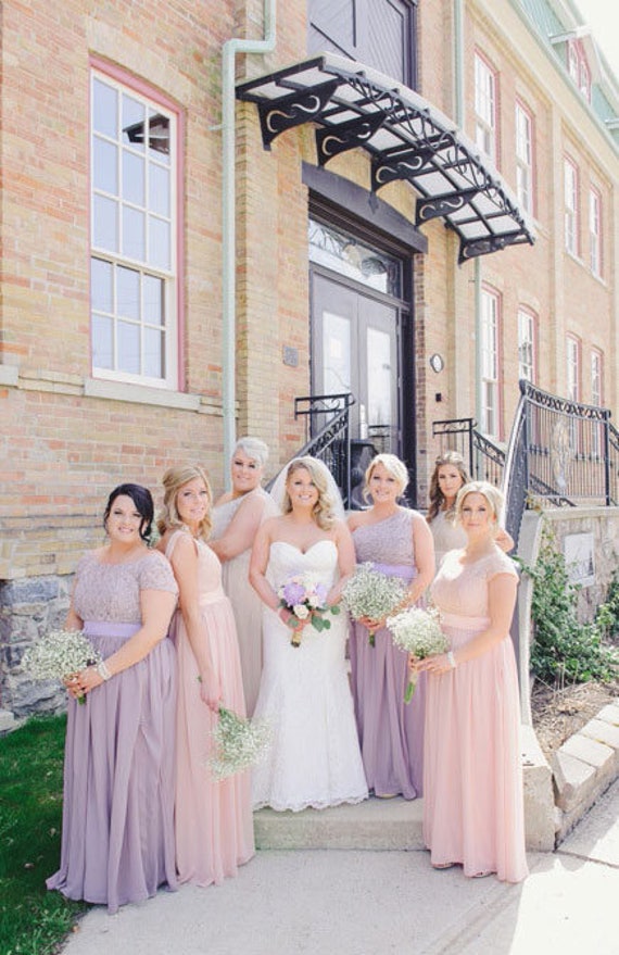 champagne lace bridesmaid dresses