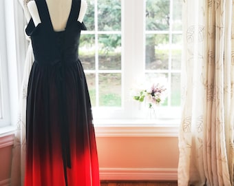 Handmade Ombre Bridesmaid Dress, Custom Corset Back, Free Mask