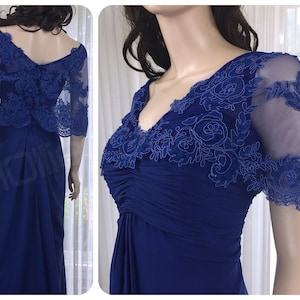 Wedding guest dress, mother of the bride dress, blue bridesmaid dress, blue evening dress