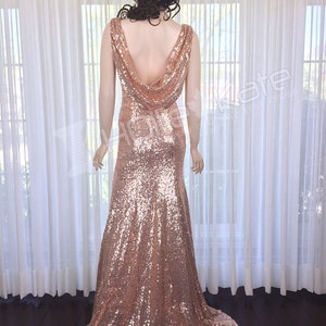Rose Gold Bridesmaid Dress, Sequin Bridesmaid Dress Long Sequin Dress ...