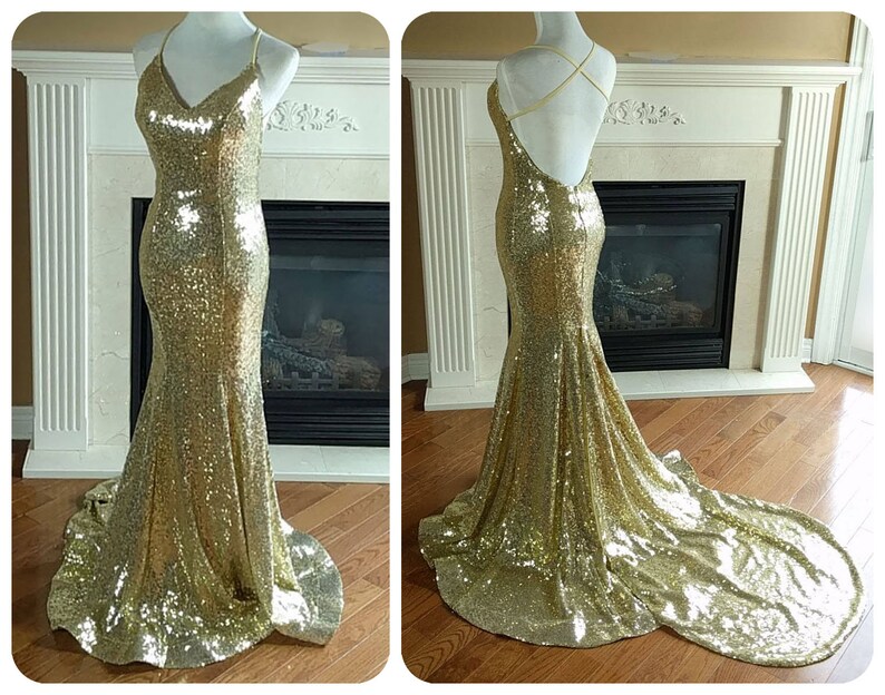 Gold Prom Dress Gold Dress Old Hollywood Etsy Canada
