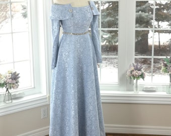 celtic blue wedding dress Celtic fairy wedding dress | Angel sleeve wedding dress main image 0
