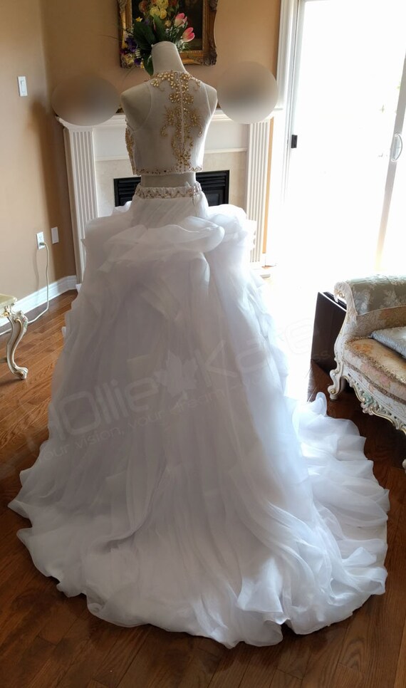 Gold Beaded Wedding Top Beaded Wedding Skirt 2 Piece Etsy