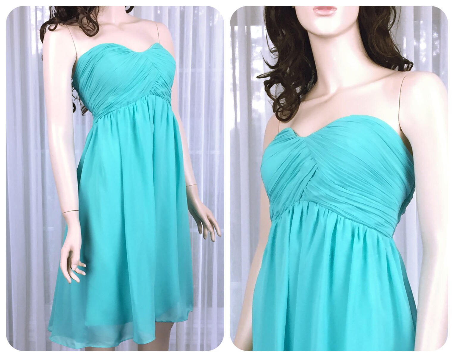 aqua bridesmaid dresses short