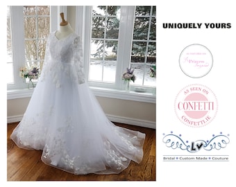 Modest wedding dress, lace wedding dress, embroidered wedding dress, long sleeve wedding dress, wedding gown