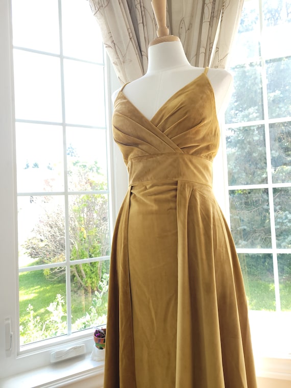 mustard yellow velvet bridesmaid dresses Mustard Yellow Bridesmaid Dresses