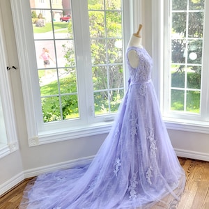 Purple Wedding Dress Embroidered Wedding Dress Lace Boho - Etsy