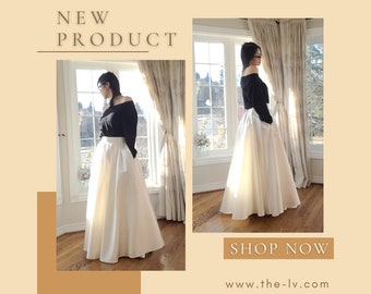 Satin wedding skirt, wedding skirt separates, formal skirt, wedding dress alternative, two piece wedding dress, satin bridal skirt