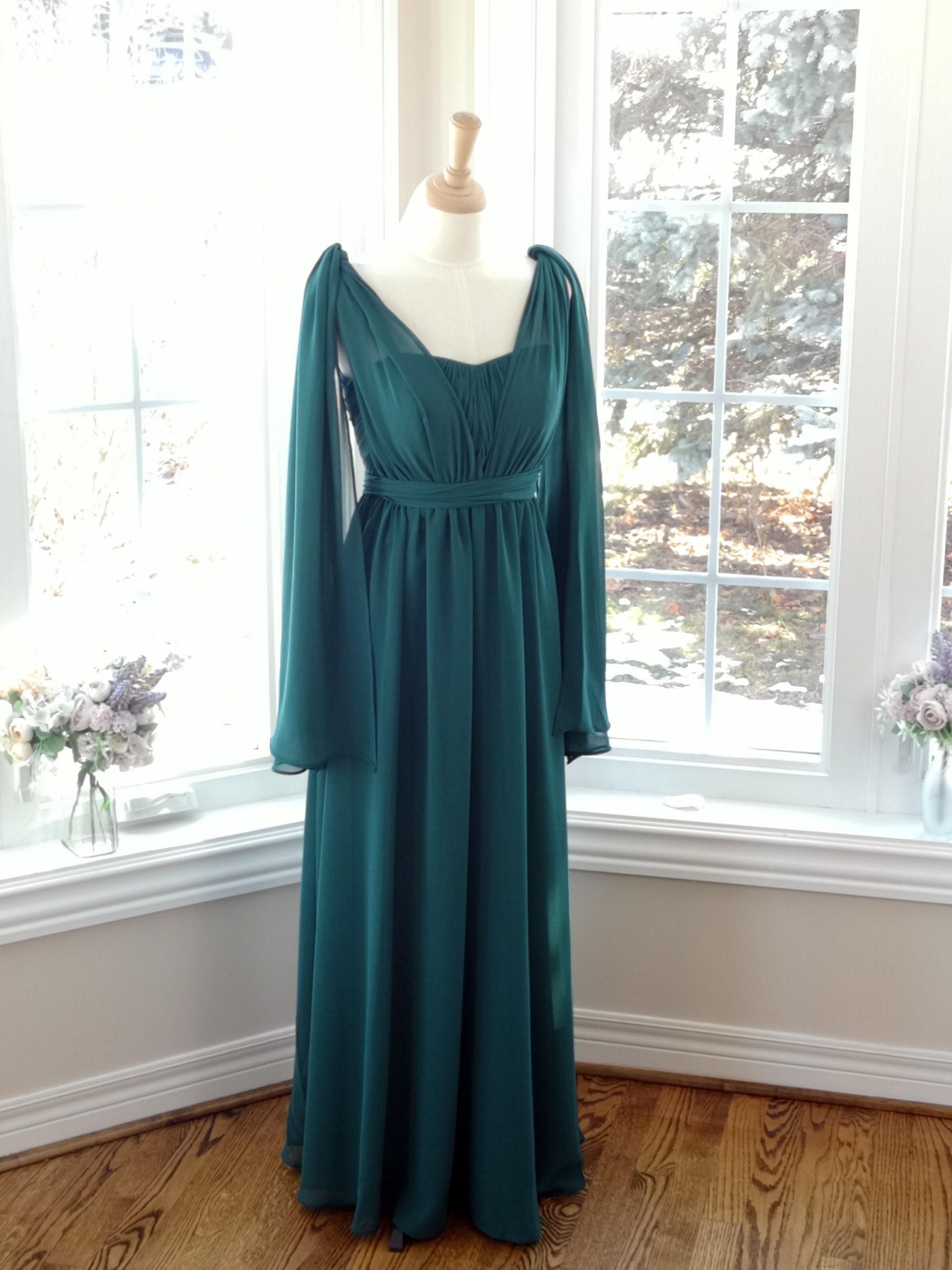 dark green infinity dress Dark Green Maxi Infinity Dress, Multiway Bridesmaid Dress
