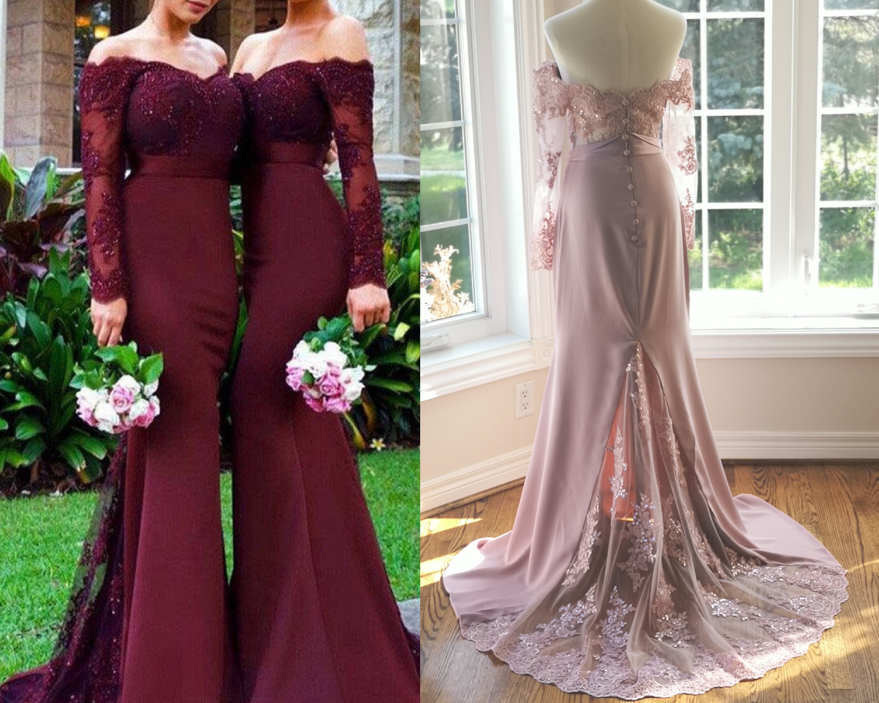 Mauve Bridesmaid Dress Blush Bridesmaid 