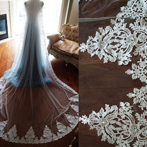 Cathedral wedding veil with crystals, cathedral veil, bridal veil, cathedral veil ivory