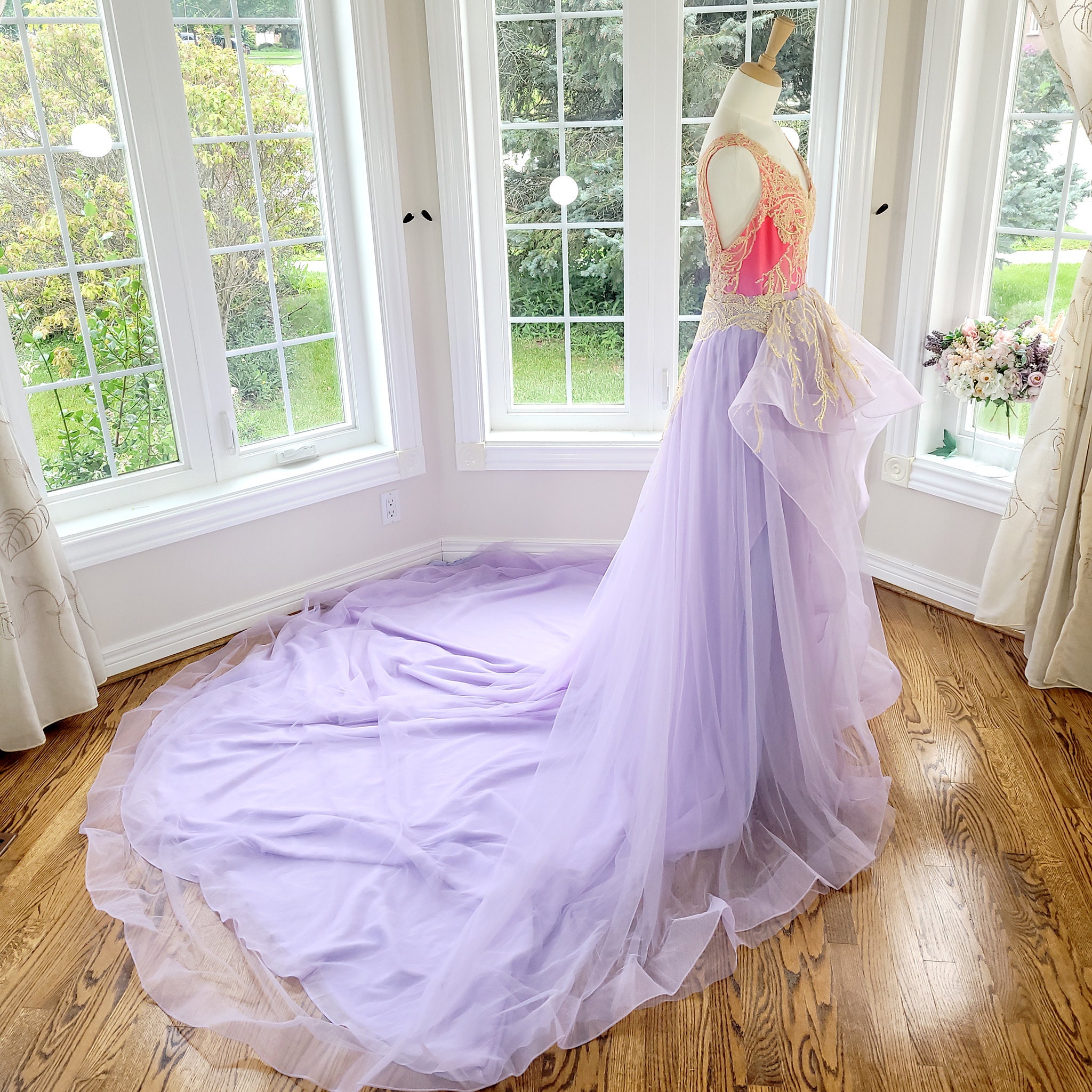 Ombre Wedding Dress, Blue Lavender Bridal Skirt, Unique Custom Gown Ombre Wedding Dress, Blue Lavender Bridal Skirt, Unique Custom Gown