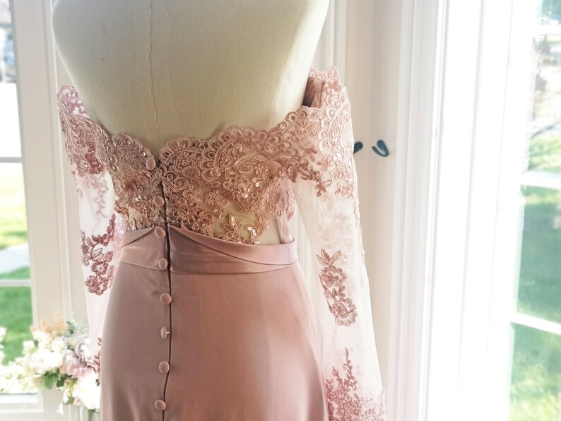 mauve beaded gown