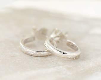 Sterling Silver Star Engraved Huggie Hoop Earrings