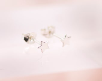 Sterling Silver Star Stud Earrings: Celestial Jewelry