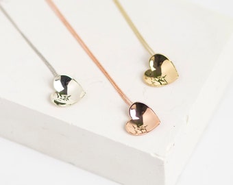 Solid 9 Carat Gold Concave Heart Necklace, Rose Gold Necklace, Gold Necklace, Necklace Gold Dainty, Necklaces for Women, Necklace