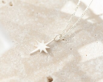 Sterling Silver North Star Pendant Necklace: Celestial Jewellery