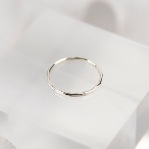 Dainty Hammered Sterling Silver Stacking Ring