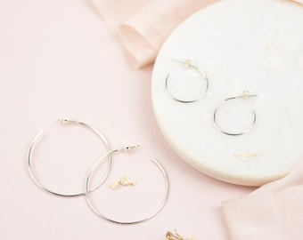 Sterling Silver Hoop Earrings, Silver Hoop Earrings, Large Hoop Earrings, Simple Hoop Earrings, Minimalist Earrings, Small Hoop Earrings