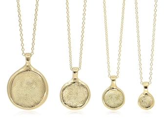 Solid Gold Fingerprint Necklace: Custom Memorial Jewellery