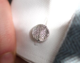 Pet Impression Cufflinks in Sterling Silver, Dog Nose Print Cufflinks