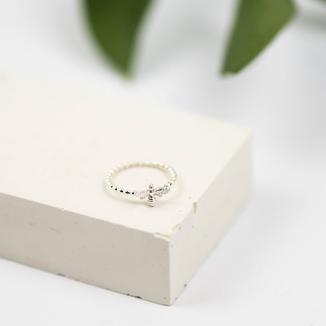 Sterling Silver Bee Ring Bee Ring Simple Silver Ring Silver - Etsy