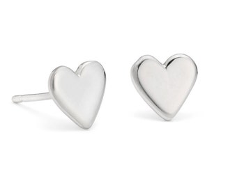 Sterling Silver Heart Stud Earrings, Heart Earrings, Simple Studs, Tiny Studs, Small Heart Studs, Heart Stud Earrings, Earrings for Women