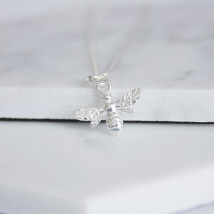 Sterling Silver Bee Necklace, Honey Bee Necklace, Boho Necklace, Bee Jewellery, Necklaces for Women, Gifts for Her, Dainty Necklace image 2