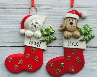 Personalised cat or dog christmas tree ornament pet lover gift