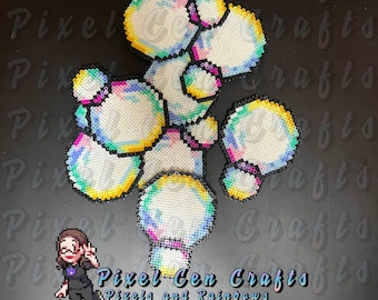 Bubble Perler Bead Hair Clips