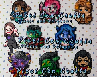 Critical Role Character Inspired Mini Perler Sprites, Ornaments, Keychains, Charms, Magnets - Campaign 2