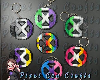 Queer Flag X-Men Perler Keychains, Magnets, Ornaments, Charms, Sprites