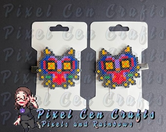 Majora's Mask Inspired Perler Bead Hair Clips