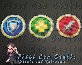 Warcraft Tank DPS Healer Spec Inspired Perler Keychains, Magnets, Ornaments, Charms, Sprites