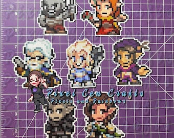 Critical Role Character Inspired Pixel Stickers - Campaign 1