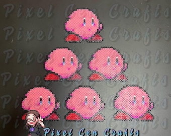 Kirby Inspired Perler Keychains, Magnets, Ornaments, Charms, Sprites