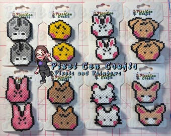 Skzoo Inspired Perler Bead Hair clips, magnets, keychains