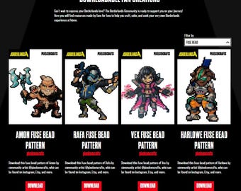 Borderlands  4 Inspired Perlers - As Seen on Borderlands Community Hub