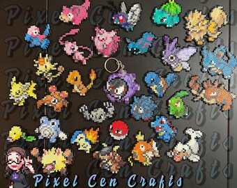 Pokemon (Small) Perler Keychains, Magnets, Ornaments, Charms, Sprites