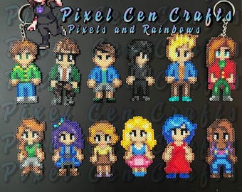 Stardew Valley Bachelors and Bachelorette Perler Keychains, Magnets, Ornaments, Charms, Sprites