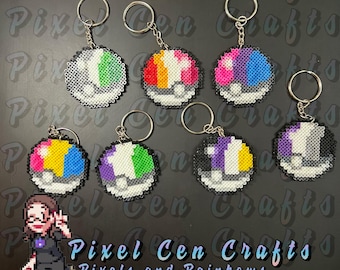 Queer Flag Pokeball Keychains/Magnets