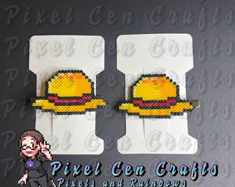 Once Piece Inspired Perler Bead Hair Clips
