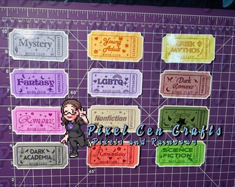 Book Club Raffle Ticket Stickers - Kindle and E-Reader stickers - Laptop Stickers