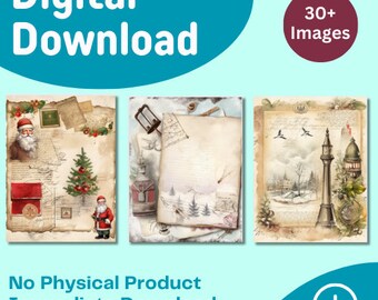 Junk Journal Digital Download, Winter & Christmas Ephemera Images for Junk Journal, 30+ Images Scrapbooking Pack, Journaling Nature  Instant