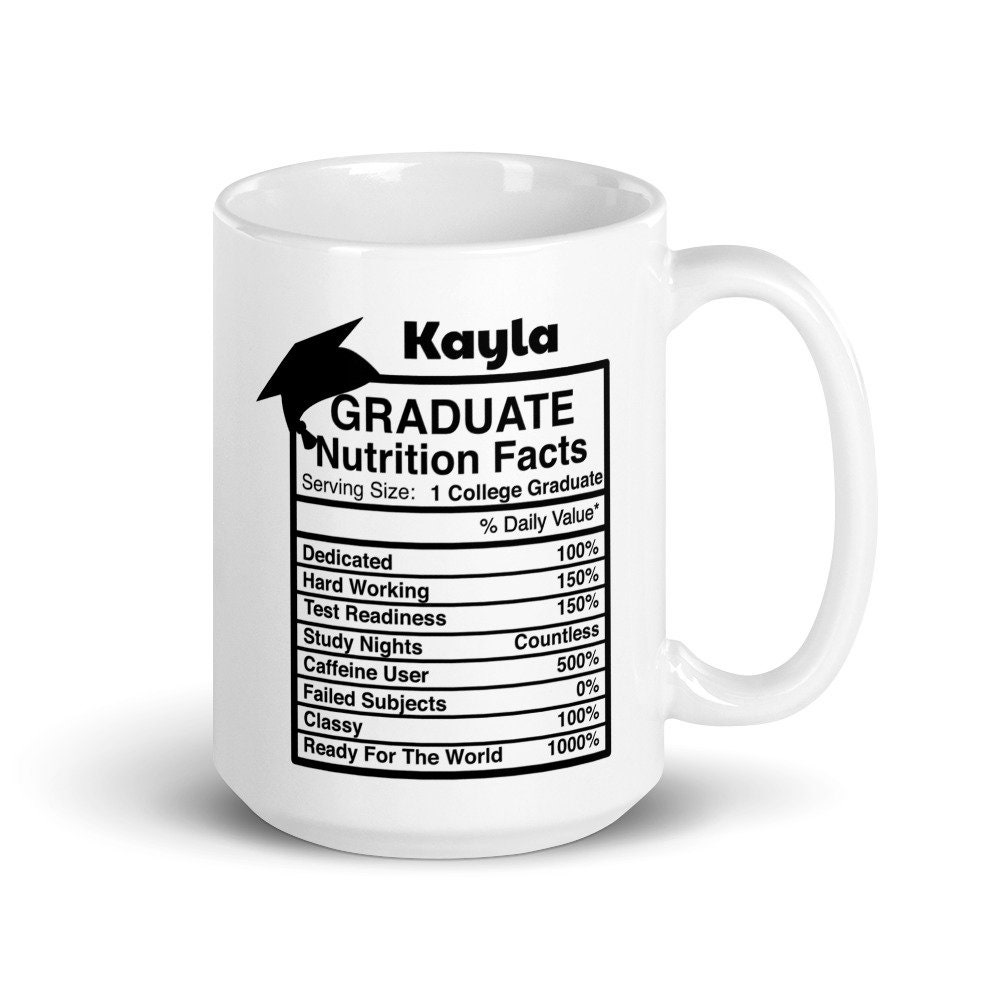 Personalized Graduation Mug Gift Graduate Nutritional Label Etsy
