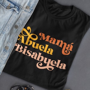 Bisabuela Shirt, Pregnancy Announcement Madre Abuela Bisabuela Tshirt Spanish Great Grandma Baby Reveal Embarazo Regalo para Bisabuela