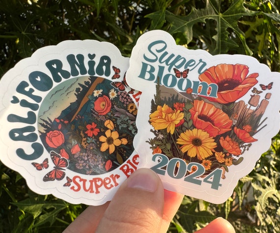 California Super Bloom Sticker Poppy Wildflower Stickers Boho