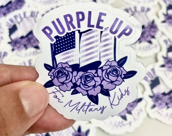 Purple Up For Military Kids Sticker Military Child  Military Kid Strong Child Month Military Kids Month Military Mom Appreciation Army Boots