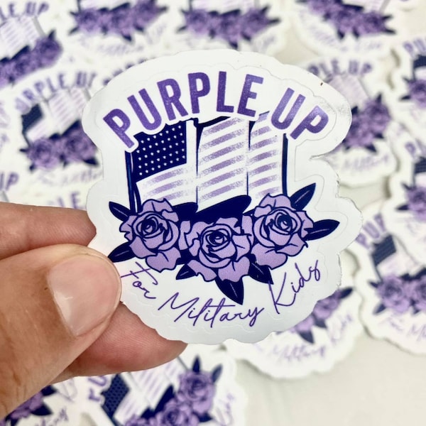 Purple Up For Military Kids Sticker Military Child  Military Kid Strong Child Month Military Kids Month Military Mom Appreciation Army Boots