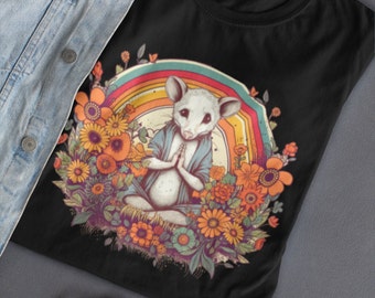Opossum Yoga Shirt, Meditatie Possum, Love Opossum Tshirt, Womens Opossum Tee, Leuk Cadeau, Opossum Lover Gift, Vintage, Cottagecore Apparel